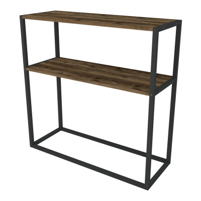 Table console avec surface de stockage 90 x 90 x 33,5 cm effet chêne patiné 03_0008570