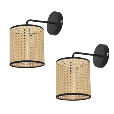 Lot de 2 appliques murales 25 x 17 x 16 cm noir beige 03_0007355