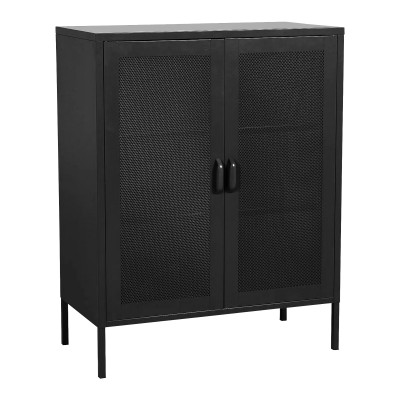 Buffet métallique acier 102 x 80 x 40 cm noir 03_0006610