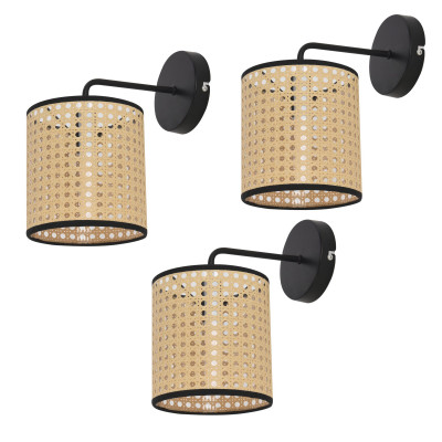 Lot de 3 appliques murales southend 25 x 17 x 16 cm noir beige lux.pro 03_0007352