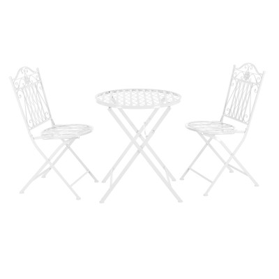 Set de bistrot pour jardin métal blanc 03_0006934