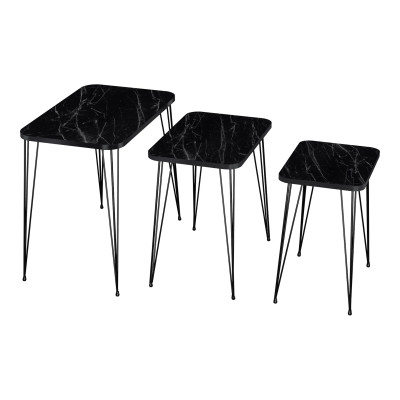 Set de 3 tables d'appoint rectangulaires gigognes marbre noir 03_0008399