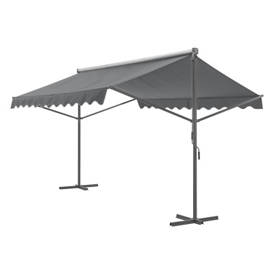 Store banne autoportant à double pente 500 x 300 x 260 cm gris foncé 03_0008296