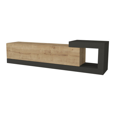 Meuble TV mural 150 x 30 x 39 cm effet chêne anthracite 03_0007800