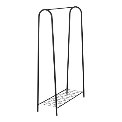Portant à vêtements avec surface de stockage 144,5 x 89 x 32,5 cm noir 03_0008137
