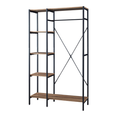 Portant à vêtements hvidovre 170 x 100 x 35 cm noir effet bois 03_0008135