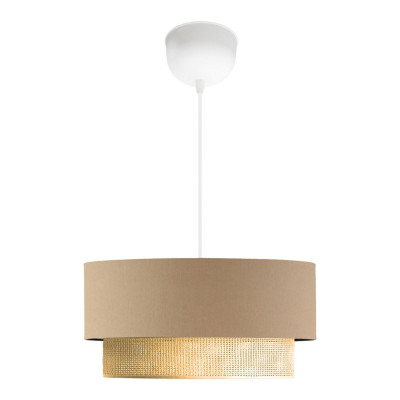 Lustre lampe lumière suspendu suspension E27 hauteur 70 cm beige / jaune 03_0007539