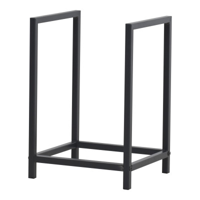 Range-bûches pour usage intérieur extérieur porte-bûches design support rangement bois de chauffage en acier 40 x 30 x 50 cm noir 03_0006295
