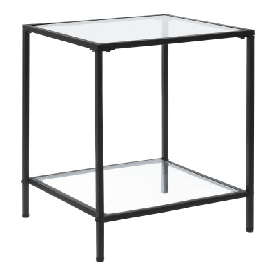 Table d'appoint 55 x 45 x 45 cm noir transparent 03_0008627