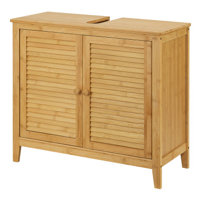 Meuble sous lavabo avec 2 portes 60 x 67 x 30 cm bambou 03_0007738
