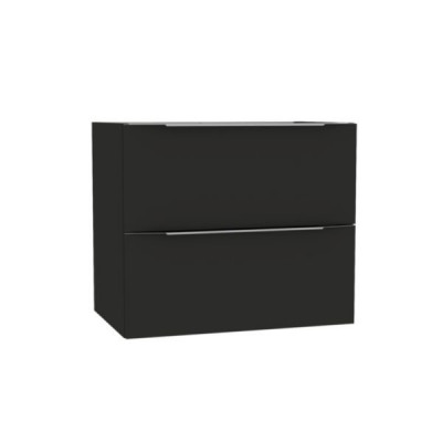 Meuble sous vasque Plénitude partie droite pour composition 2 tiroirs noir mat 70 x 140 x 46 cm