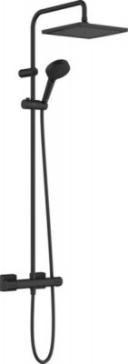 Colonne de douche Vernis Shape 240 1 jet EcoSmart avec mitigeur thermostatique Vernis noir mat HANSGROHE
