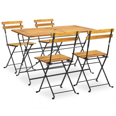 Mobilier à dîner d'extérieur pliable 5 pièces bois d'acacia solide 02_0014709