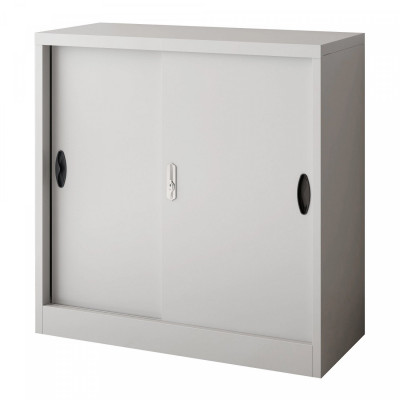 Casier de bureau armoire meuble de rangement pour bureau atelier chambre acier de bureau rieti acier laqué 90 x 40 x 90 cm gris clair 03_0008814