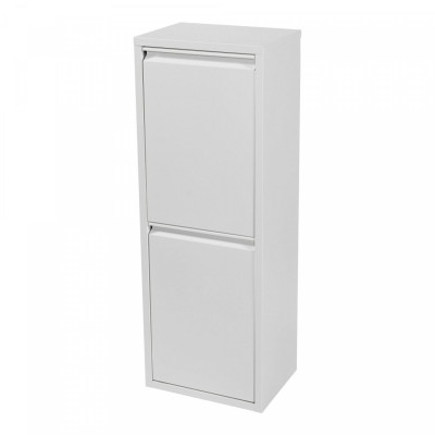 Poubelle de recyclage murale à 2 bacs amovibles 93 x 33 x 25 cm blanc 03_0008198