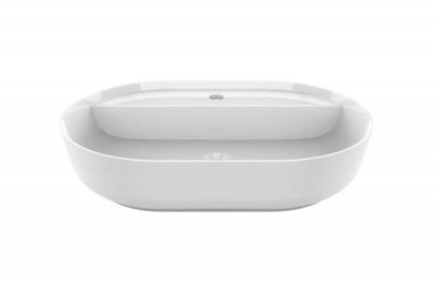 Vasque céramique ovale Bento blanc brillant 120 x 400 x 610 mm DECOTEC