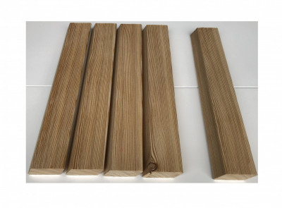Bardage mélèze de Sibérie brossé simple ventelle trapèze choix A 27 x 70 x 4000 mm