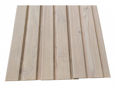 Bardage mélèze Français grisé profil doubles ventelles déclassé choix B 27 x 123 x 3970 mm