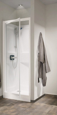 Cabine de douche Kineprime 70 niche pivotant bas transparent thermostatique KINEDO DOUCHE