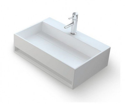 Vasque rectangulaire Napoli finition mat avec perçement pour mitigeur 60 x 40 cm NOVEAQUA