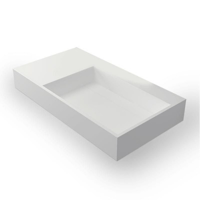 Vasque rectangulaire Vittoria II G sans perçement finition blanc 90 x 48 cm NOVEAQUA