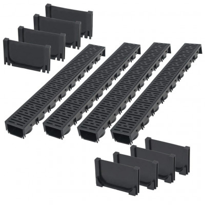 Caniveau de drainage 4 pièces plastique 4 m 02_0002995