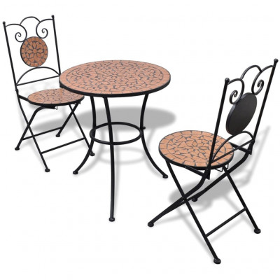 Mobilier de bistro 3 pièces carreaux céramiques terre cuite 02_0014539