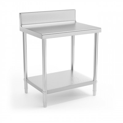 Table de travail cuisine professionnelle acier inox 80 x 60 cm avec rebord capacité de charge de 190 kg 14_0003663/2