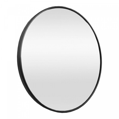 Miroir mural diamètre 60 cm cadre en aluminium noir 03_0007935