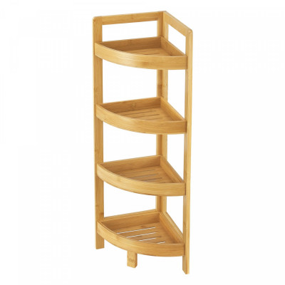 Étagère d'angle 4 niveaux pour salle de bain ou cuisine 80 x 23 x 23 cm 03_0006960
