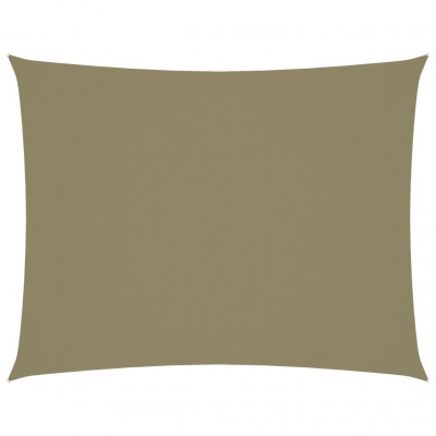 Voile toile d'ombrage parasol tissu oxford rectangulaire 3 x 4,5 m beige 02_0009669