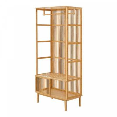 Portant à vêtements bambou 185 x 80 x 45 cm naturel 03_0008145