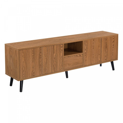 Meuble TV 140 x 30 x 46 cm effet bois foncé 03_0007761