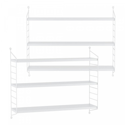 Set de 2 étagères murales à 3 niveaux modulables 50 x 60 x 15 cm blanc 03_0007101