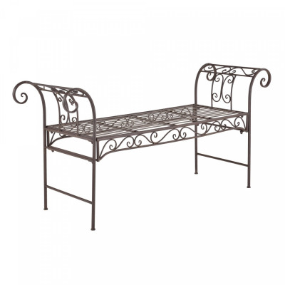 Banc de jardin vintage extérieur métal 70 x 147 x 46 cm bronze 03_0006444