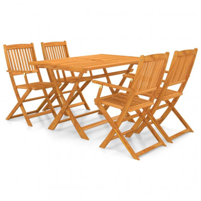 Mobilier à dîner d'extérieur pliable 5 pièces bois d'acacia solide 02_0014708