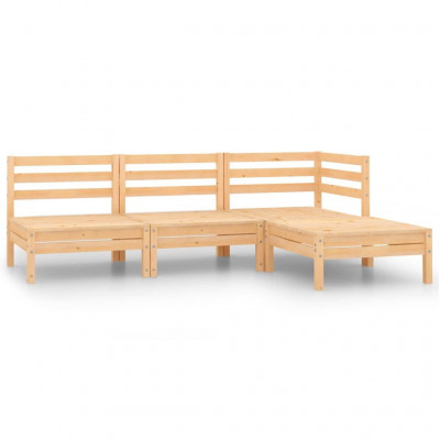 Salon de jardin meuble d'extérieur ensemble de mobilier 4 pièces bois de pin massif 02_0016232