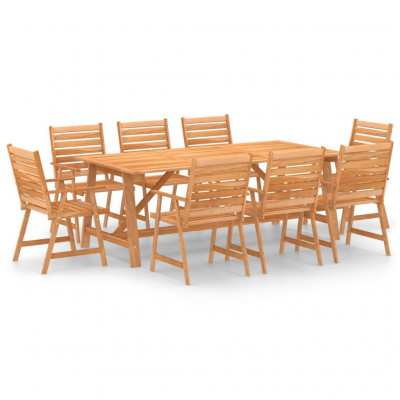 Mobilier de salle à manger de jardin 9 pièces bois d'acacia solide 02_0014598