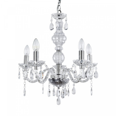 Lustre luminaire suspendu plafonnier (5 x socles e14)(env. 150,0 cm ø : 52,0 cm) lampe à suspension lampe 5 flammes cristal 03_0007416