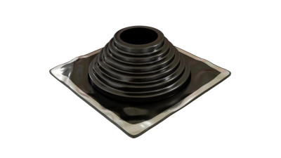 Sortie de toit ronde Pipeco n°6 pour tuyau EPDM noir embase carrée diamètre 125 à 230 mm 115 x 304 mm ETANCO