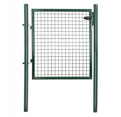 Kit complet portillon grillagé de jardin potager en acier galvanisé 106 x 6 x 150 cm avec serrure 12_0001946