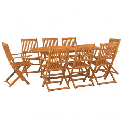Mobilier à dîner de jardin 9 pièces bois d'acacia massif 02_0014825