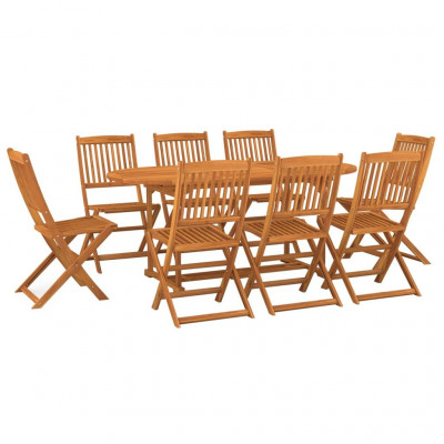 Mobilier à dîner de jardin 9 pièces bois d'acacia massif 02_0014823