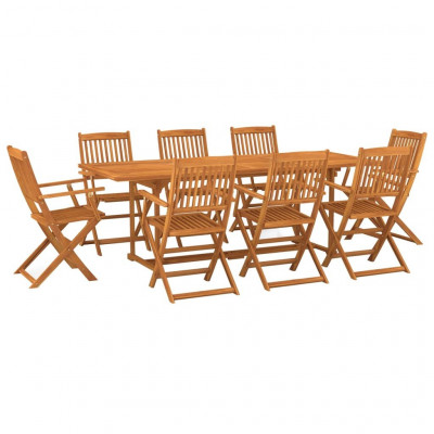 Mobilier à dîner de jardin 9 pièces bois d'acacia massif 02_0014824