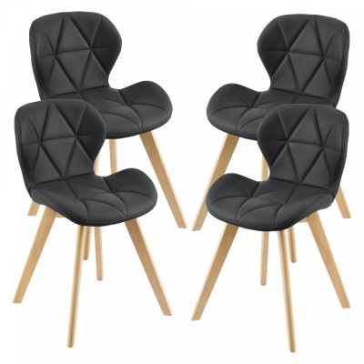 Lot de 4 chaises similicuir 81 x 57 x 49 cm noir 03_0006776