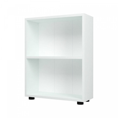 Bibliothèque design pour salon étagère style original à 2 niveaux 72 x 55 x 20 cm blanc 03_0006508