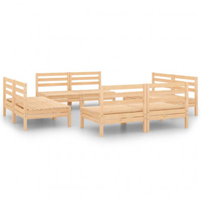 Salon de jardin meuble d'extérieur ensemble de mobilier 8 pièces bois de pin massif 02_0017822