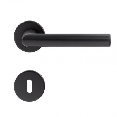 Poignée Amsterdam noire rosace à clé