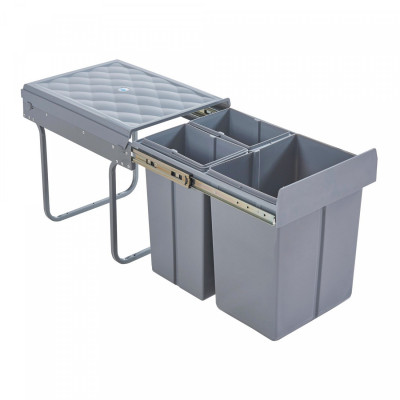 Poubelle encastrable 2 x 10 + 1 x 20 litres 48 x 34 x 42 cm gris 03_0008202