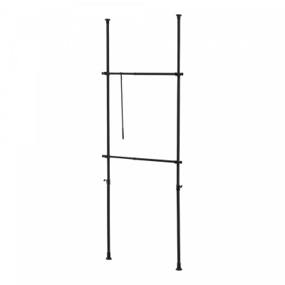 Penderie télescopique kemi acier laqué 75 -115 cm noir 03_0008159